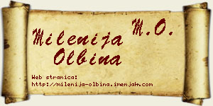 Milenija Olbina vizit kartica